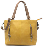 Savvy Street Medium Size Designer Handbags for Women Beautiful Ladies Fashion Grab Bag with Detachable Adjustable Shoulder Strap. (Ochre)